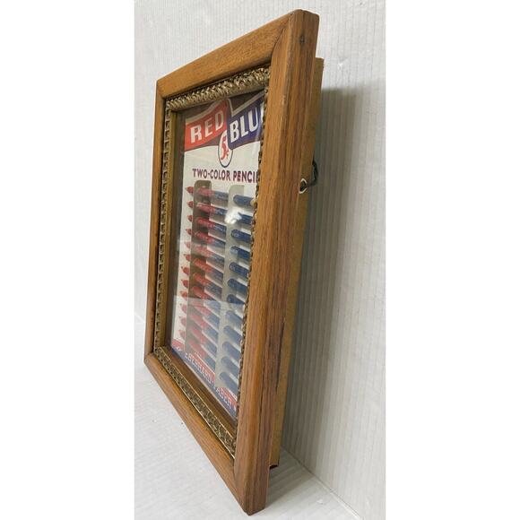 Vtg 1940's Dealers Carded Display Colored Pencil Eberhard Faber Red Blue 5¢ NOS - Picture 5 of 7